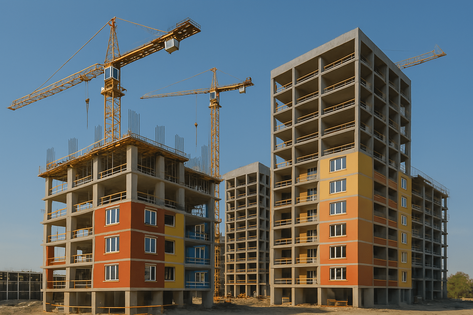 Chantier de résidences en construction